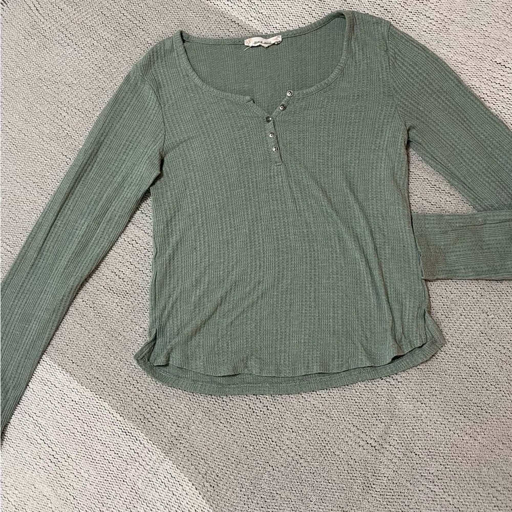 Green Henley tee